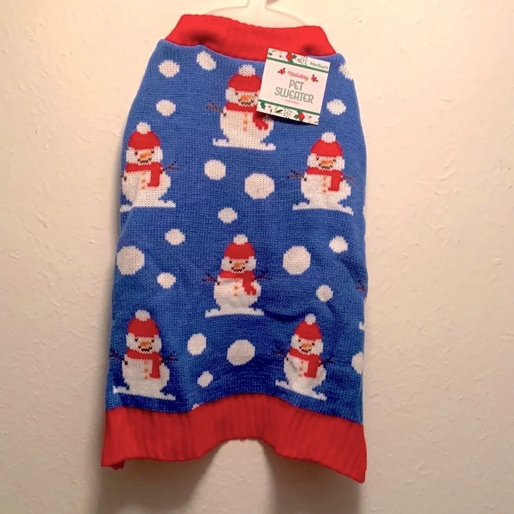 Winter Snowman Dog/Puppy Holiday Sweater, Size Medium